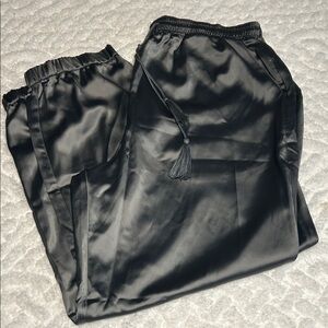 Women's Black Satin Pants